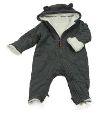 Tmavošedá zateplená tepláková kombinéza s kapucí H&M