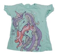Světlemodré tričko s jednorožci 