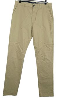 Pánské béžové plátěné chino kalhoty Denim vel. 34/34