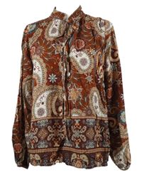 Dámská hnědá vzorovaná halenka Nostalgia 