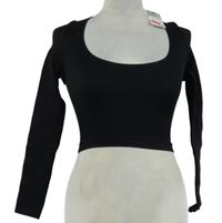 Nové - Dámske čierne športové crop tričko Primark