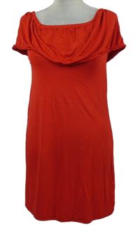 Dámské červnené šaty s volánkem Primark 