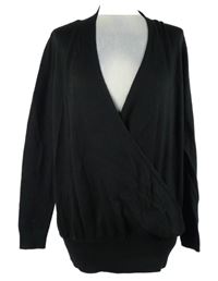 Dámsky čierny překřížený sveter Bodyflirt