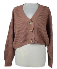 Dámský vínový crop propínací svetr Only 