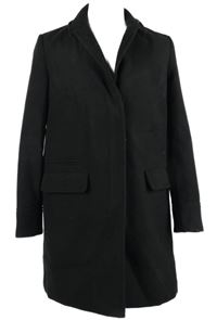 Dámský černý flaušový petite kabát Topshop 