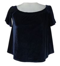 Dámska tmavomodrá zamatová blúzka Atmosphere