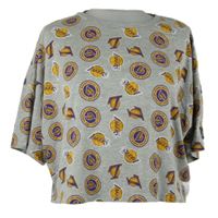 Dámské šedé crop tričko s potiskem Lakers 