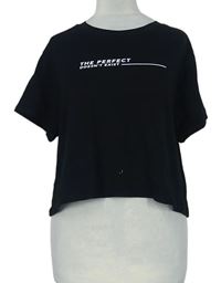 Dámske čierne crop tričko s nápisom Primark