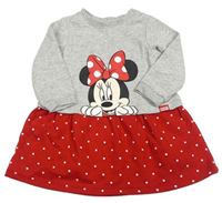 Sivo-červené teplákové šaty s Minnie H&M