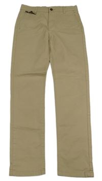 Béžové plátěné chino kalhoty Zara