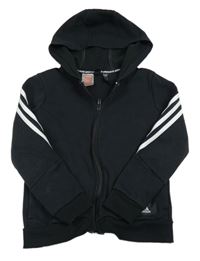 Černá propínací mikina s kapucí Adidas