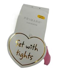 Nové- Bílo-růžové punčocháče Primark