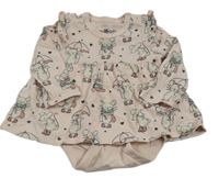 Svetloružové bavlnené šaty s myškami a všitým body zn. so cute