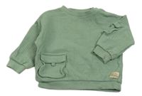 Zelená kockovaná mikina s vreckom F&F