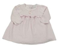 Svetloružové zamatové šaty s bodkami