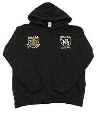 Čierna mikina s potlačou a kapucňou AWDis