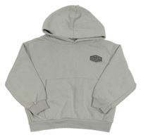 Svetlosivá mikina s nápisom a kapucňou Zara