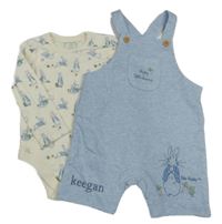 2set- modré na traké teplákové kraťasy s králíčkem+ body s králíčky