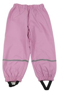 Růžové nepromokavé podšité kalhoty s proužkem Kiki&Koko