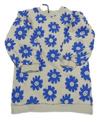 Svetlobéžové kvetinové teplákové šaty Anydays