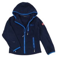Tmavomodrá tech fleece propínací mikina s kapucí Treollkids