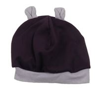 Fialová čepice s oušky