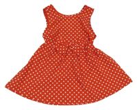 Červeno-biele bodkovaná é ľahké šaty