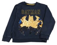 Tmavomodrá mikina s Batmanem a flitrami M&S