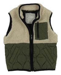 Khaki-béžová prošívaná vesta Matalan