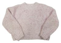 Bielo-ružový silný crop sveter M&S