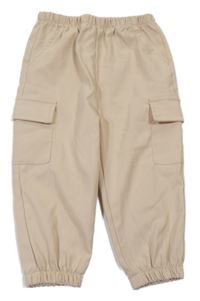 Smotanové cuff cargo nohavice Shein