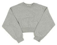 Sivá melírovaná crop mikina H&M