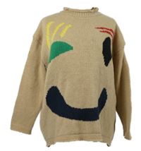 Dámský béžový svetr se smajlíkem