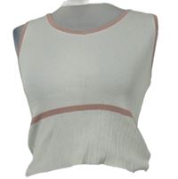 Nové - Dámský bílo-starorůžový úpletový crop top Emile&Me