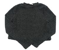 Tmavosivé úpletové crop tričko Primark