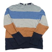 Sivo-modro-oranžový sveter H&M