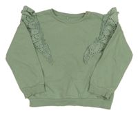 Světlekhaki mikina s madeiorovými volániky George