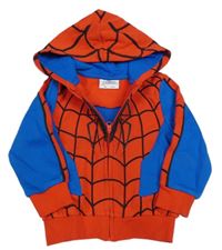 Modro-červená propínací mikina s kapucí - Spiderman Marvel