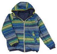 Farebná pruhovaná šušťáková obojstranná bunda s kapucňou Wed´ze