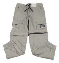 Nové - Šedé plátěné cargo cuff rifle s odepínacími nohavicemi F&F