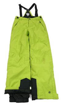 Limetkovo-černé šusťákové funkční zimní oteplovačky s odepínacími trakami killtec