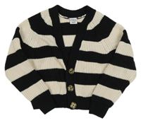 Černo-béžový pruhovaný crop svetr Page one young