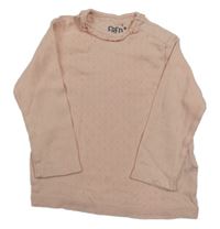 Svetloružové tričko s perforovaným vzorom F&F