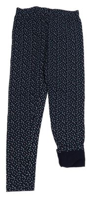 Tmavomodré bodkovaná é silnější legíny Yigga