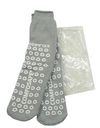 Nové - Šedé thermo ponožky s puntíky