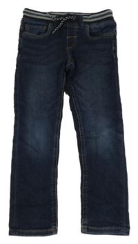 Tmavomodré teplákové rifle s úpletovým pasem C&A