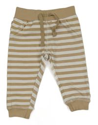 Hnedo-biele pruhované tepláky Ergee