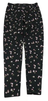 Čierne kvetované zateplené legíny Y.F.K.