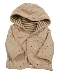 Světlerůžová puntíkatá oboustranná mikina s kapucí Topomini