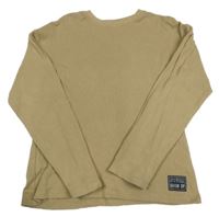 Béžové žebrované triko s nášivkou little kids